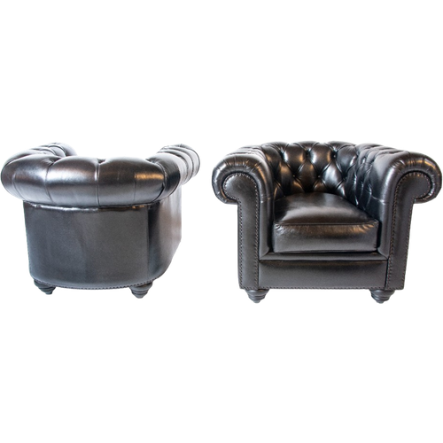 2 X Chesterfield Club Fauteuils Zwart