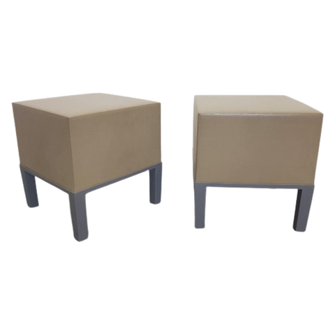 2X Quinze & Milan Primary Pouf Kruk Voetenbank Taupe Design