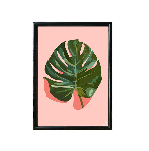 Digitaal handgeschilderde Monstera Deliciosa blad - RELIVING