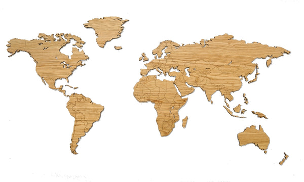 Grote Houten Wereldkaart Van Eikenhout - RELIVING