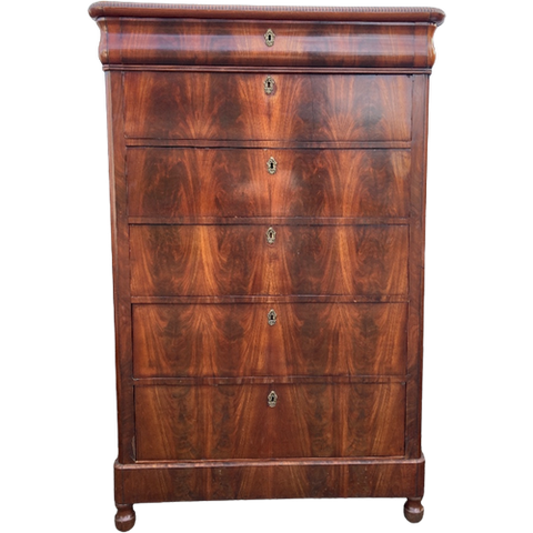 Antieke Mahonie Ladenkast / Chiffoniere Met 6 Lades