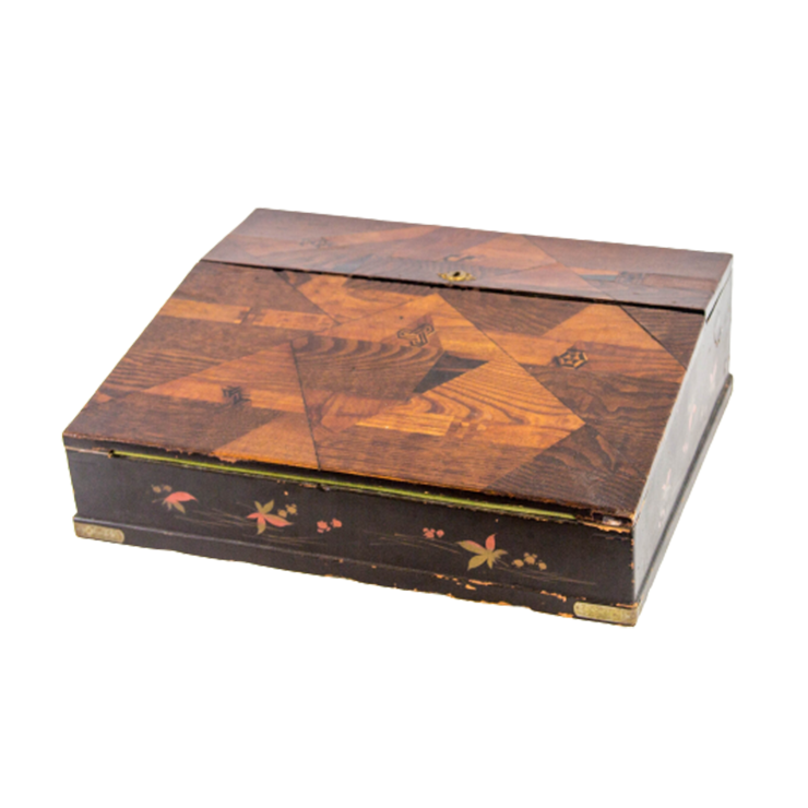 Antique Writing Box | Elegant Marquetry | Chinese Lacquer | Early 20Th Century