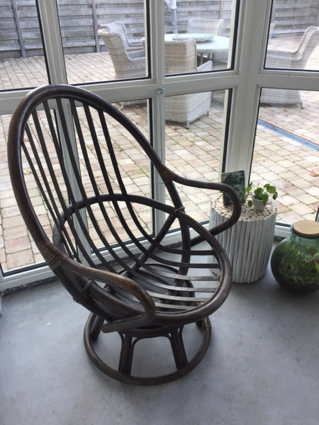 Vintage Manou Draai Stoel / Fauteuil - Rotan - RELIVING