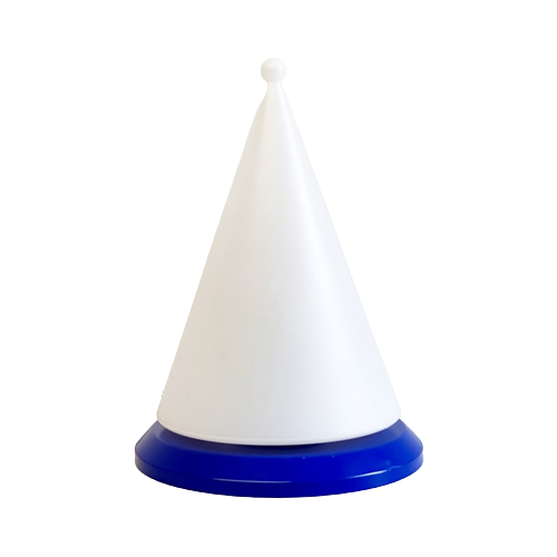 Blauw - Witte Piramide / Kegelvormige Tafellamp - Memphis Stijl