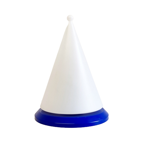 Blauw - Witte Piramide / Kegelvormige Tafellamp - Memphis Stijl