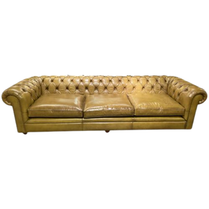 Chesterfield 4 Zits Bank Xl Lime Mosterd Rundleer