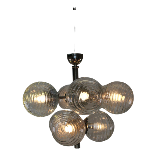 Chroom Space Age Hanglamp Met Bollen