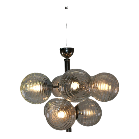 Chroom Space Age Hanglamp Met Bollen