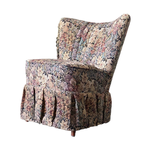 Cocktail Stoel / Fauteuil Met Rok En Bloemen Bekleding