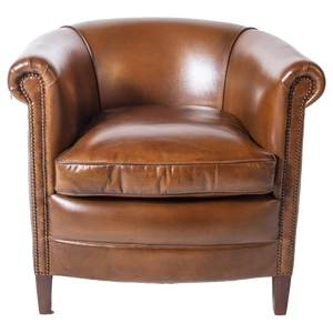 Compacte Chesterfield Club Fauteuil In Cognac Leer