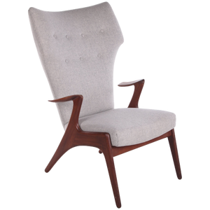 Danish Wing Chair In Teakwood By Kurt Østervig, 1950S