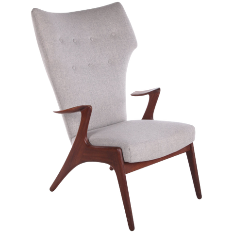 Danish Wing Chair In Teakwood By Kurt Østervig, 1950S