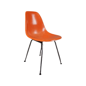 Eames, Herman Miller Dsx Fiberglass Stoel, Red Orange