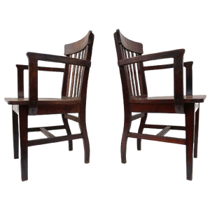 Eiken Armstoelen, Set Van 2