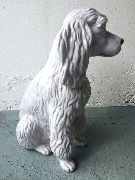 Vintage Teracotta Beeld Van Hond Poedel Made In Italy Hollywood Regency - RELIVING