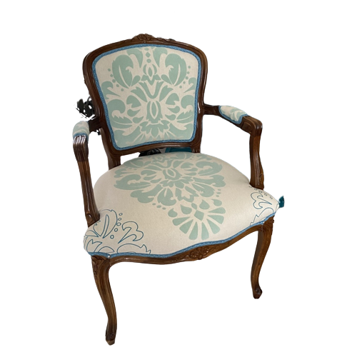 Fauteuil Met Linnen Stof Bekleed