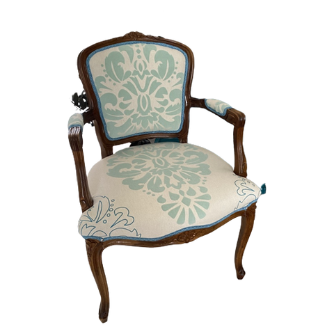 Fauteuil Met Linnen Stof Bekleed