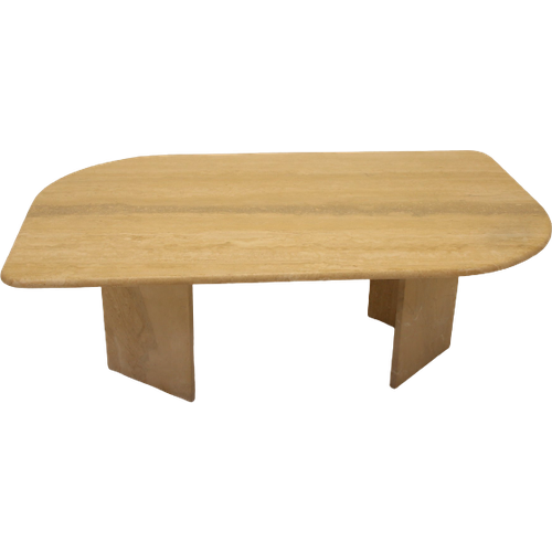 Franse Travertine Marmeren Design Salon Tafel 1960'S