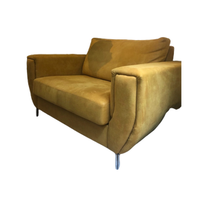 Gele Suede Loveseat