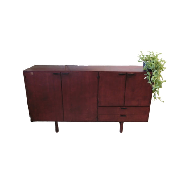 Groot Donkerrood Houten Dressoir - RELIVING