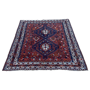 Handgeknoopt Hamadan Vloerkleed Rood 170X210Cm Perzisch Tapijt