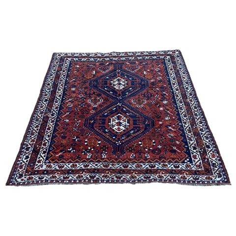 Handgeknoopt Hamadan Vloerkleed Rood 170X210Cm Perzisch Tapijt