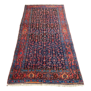 Handgeknoopt Perzisch Hamadan Vloerkleed 125X250Cm - Vintage Tapijt