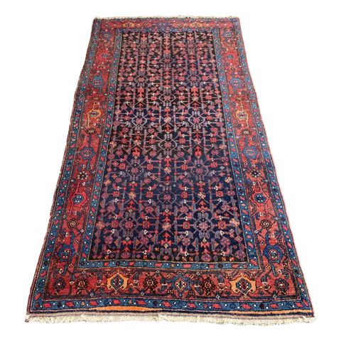 Handgeknoopt Perzisch Hamadan Vloerkleed 125X250Cm - Vintage Tapijt