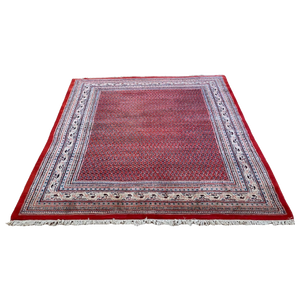 Handgeknoopt Perzisch Sarough Vloerkleed Rood 218X264Cm