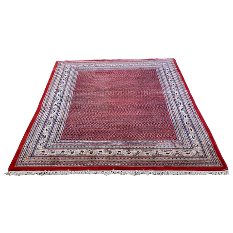 Handgeknoopt Perzisch Sarough Vloerkleed Rood 218X264Cm