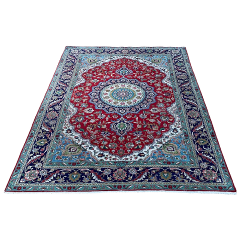 Handgeknoopt Tabriz Vloerkleed 202X289Cm Perzisch Tapijt