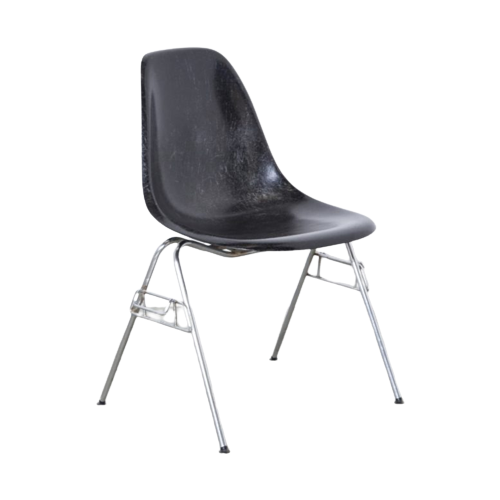 Herman Miller Eames Dss Stapelbare Stoel Zwart Fiber