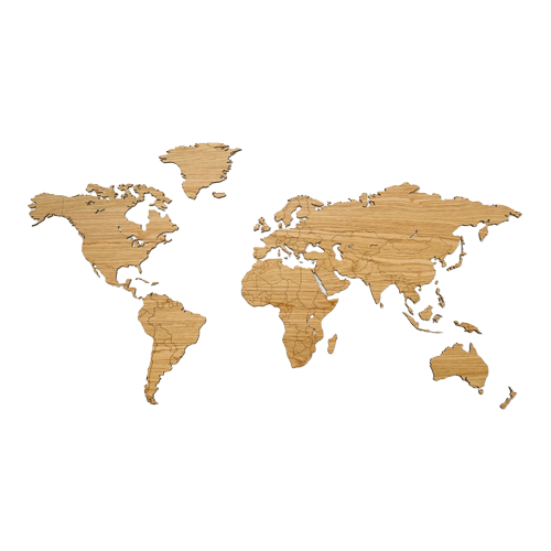 Houten Wereldkaart – Eikenhout