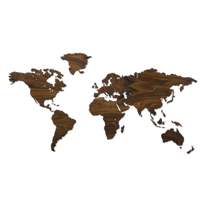 Houten Wereldkaart - Palissanderhout