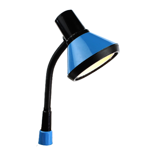 Industriële Stoere Bureaulamp | Klemlamp Blauw | Nachtlampje