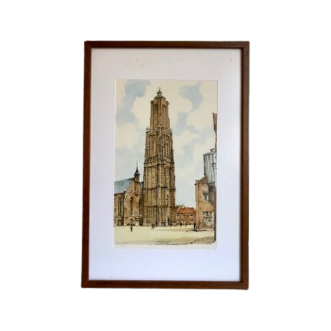 Ingelijste Print Van Martinus Kerk Te Weert.