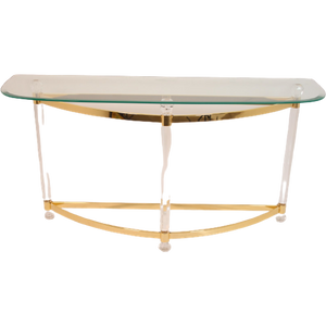 Itiaanse Plexiglas Side Table Halve Maan Hollywood Regency