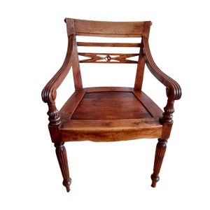 Koloniale Raffles Rosewood Eethoek Met 4 Armleun Stoelen