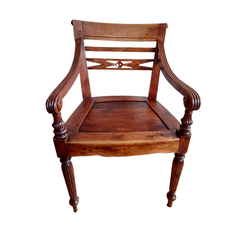 Koloniale Raffles Rosewood Eethoek Met 4 Armleun Stoelen