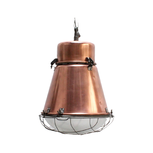 Koperen Barrel Fabriekslamp