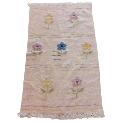 Kt31 Kleed Beige Met Gekleurde Bloemen ,149/91