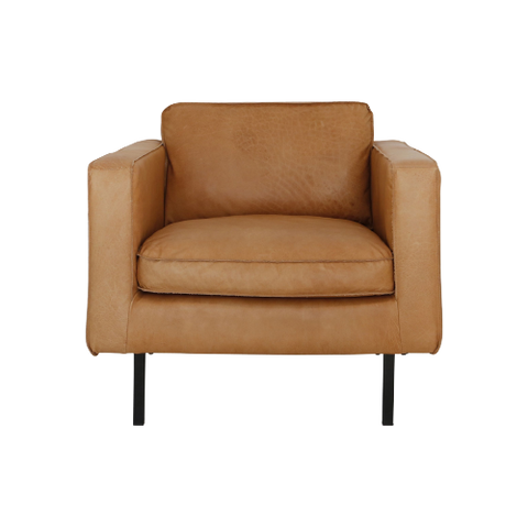 Lederen Fauteuil - Gordon - Cognac (22Ss0337)