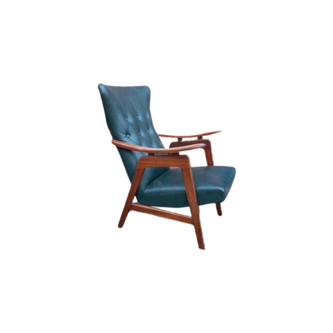 Louis Van Teeffelen Mid Century Wing Back Fauteuil