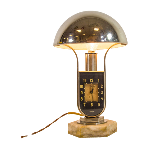 Mofém | Art Deco Lamp And Alarm Clock | Hungarian Design | Vintage 1930'S