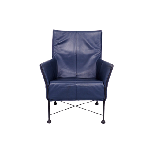 Montis Charly Leren Fauteuil Donker Blauw 2