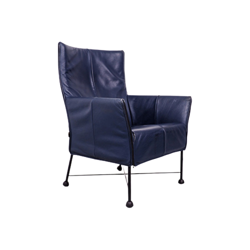 Montis Charly Leren Fauteuil Donker Blauw 1