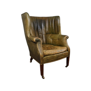 Onvoorstelbaar Mooi Gepatineerde Antieke Wingback Bibliotheekstoel, Oorfauteuil