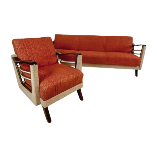 Orginele Bank En Fauteuil Uit De 1950'S