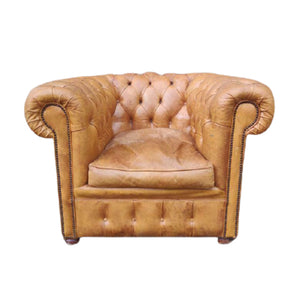 Oude Geleefde Chesterfield Club Fauteuil