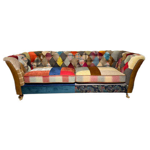 Patchwork Chesterfield Bank Multicolour Harris Tweed Stof